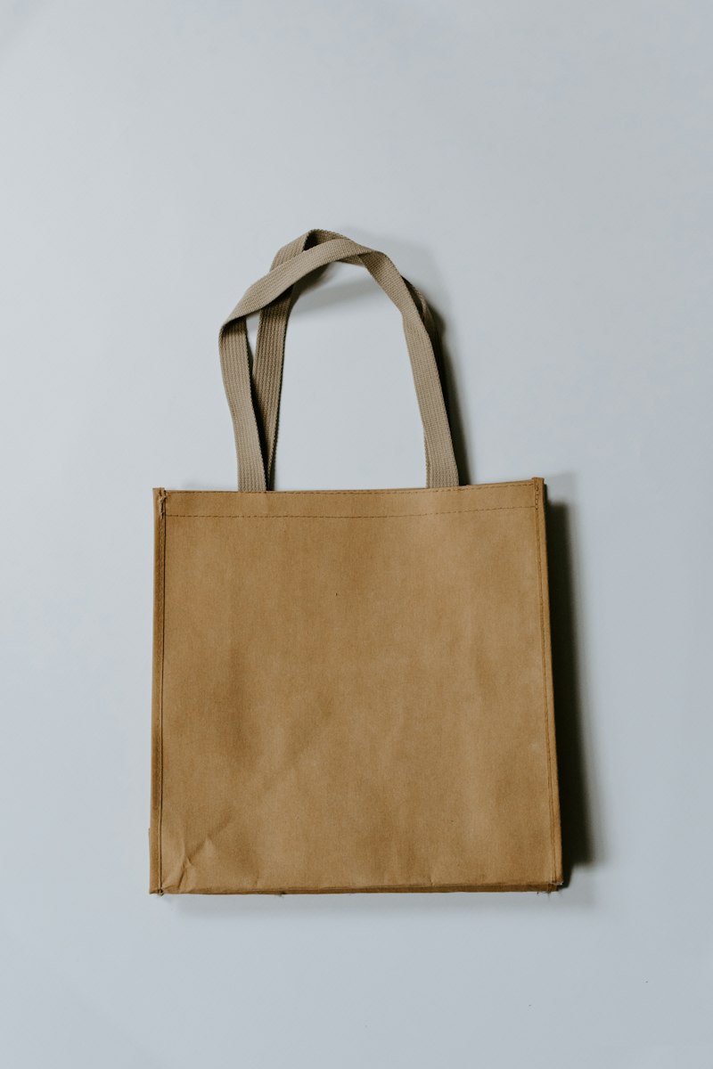 Large Kraft Restaurant Takeaway Bag with Flat Tape Handles